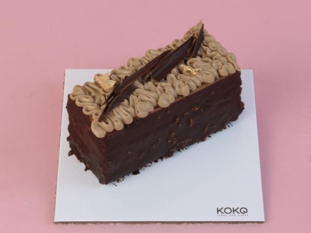 slice of rocher cake